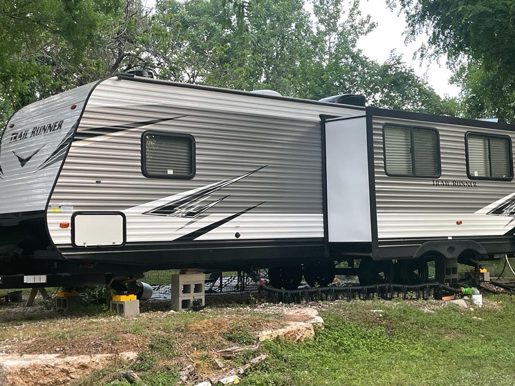 Trail Runner travel trailer parked at Sugar Land RV Park