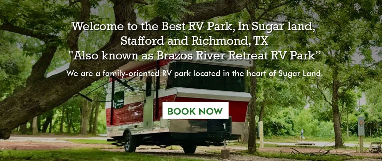 Sugar Land RV Park grounds near the Brazos River